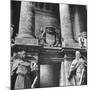 Ornate Archway, Statuary Inside Reichstag Building in Graffiti by Conquering Russian Soldiers-William Vandivert-Mounted Photographic Print