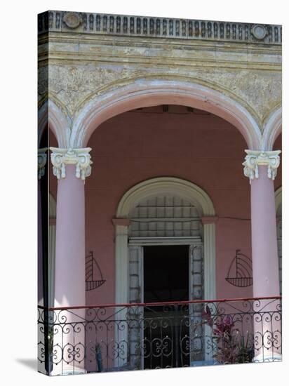 Ornate Balcony of Old House Along Paseo Del Prado, Old Havana, Cuba, West Indies, Central America-John Harden-Stretched Canvas