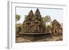 Ornate Carvings in Red Sandstone at Banteay Srei Temple in Angkor, Siem Reap, Cambodia-Michael Nolan-Framed Photographic Print