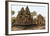 Ornate Carvings in Red Sandstone at Banteay Srei Temple in Angkor, Siem Reap, Cambodia-Michael Nolan-Framed Photographic Print