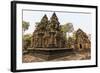 Ornate Carvings in Red Sandstone at Banteay Srei Temple in Angkor, Siem Reap, Cambodia-Michael Nolan-Framed Photographic Print