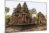 Ornate Carvings in Red Sandstone at Banteay Srei Temple in Angkor, Siem Reap, Cambodia-Michael Nolan-Mounted Photographic Print