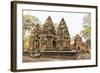 Ornate Carvings in Red Sandstone at Banteay Srei Temple in Angkor, Siem Reap, Cambodia-Michael Nolan-Framed Photographic Print