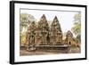 Ornate Carvings in Red Sandstone at Banteay Srei Temple in Angkor, Siem Reap, Cambodia-Michael Nolan-Framed Photographic Print