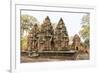 Ornate Carvings in Red Sandstone at Banteay Srei Temple in Angkor, Siem Reap, Cambodia-Michael Nolan-Framed Photographic Print