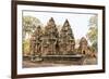 Ornate Carvings in Red Sandstone at Banteay Srei Temple in Angkor, Siem Reap, Cambodia-Michael Nolan-Framed Photographic Print