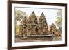 Ornate Carvings in Red Sandstone at Banteay Srei Temple in Angkor, Siem Reap, Cambodia-Michael Nolan-Framed Photographic Print