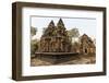 Ornate Carvings in Red Sandstone at Banteay Srei Temple in Angkor, Siem Reap, Cambodia-Michael Nolan-Framed Photographic Print