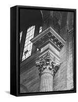 Ornate Classical Corinthian Column in Interior of Penn Station-Walker Evans-Framed Stretched Canvas