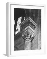 Ornate Classical Corinthian Column in Interior of Penn Station-Walker Evans-Framed Photographic Print