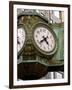 Ornate clock on building in downtown, Chicago, Illinois, USA-Alan Klehr-Framed Premium Photographic Print