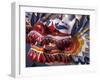 Ornate Detail of a Dragon Boat on the Willamette River, Rose Festival, Portland, Oregon, USA-Janis Miglavs-Framed Photographic Print