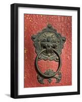 Ornate Detail on a Traditional Door in Simatai, China, Asia-John Woodworth-Framed Photographic Print