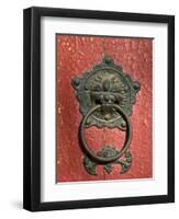 Ornate Detail on a Traditional Door in Simatai, China, Asia-John Woodworth-Framed Photographic Print