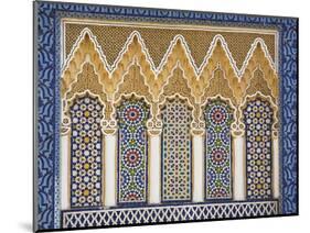 Ornate Detail With Coloured Tiles, Royal Palace, Fez-El-Jedid, Fez (Fes), Morocco, North Africa-null-Mounted Photographic Print