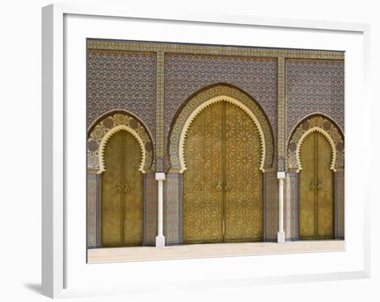 Ornate Doorway at the Royal Palace, Fez, Morocco, North Africa, Africa-John Woodworth-Framed Photographic Print