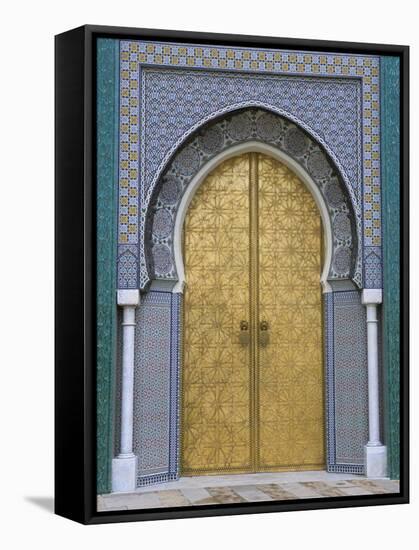 Ornate Doorway, the Royal Palace, Fez, Morocco, North Africa, Africa-R H Productions-Framed Stretched Canvas