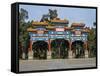Ornate Gateway in Jingshan Park, Beijing, China, Asia-Gavin Hellier-Framed Stretched Canvas