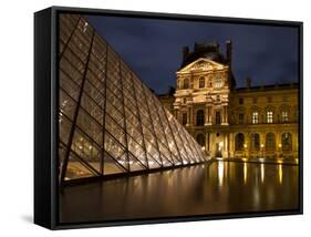 Ornate Glass and Masonry at the Louvre-Michael Blanchette Photography-Framed Stretched Canvas