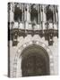 Ornate Gothic Style Entrance to the Tribune Tower, Chicago, Illinois, USA-Amanda Hall-Stretched Canvas