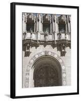 Ornate Gothic Style Entrance to the Tribune Tower, Chicago, Illinois, USA-Amanda Hall-Framed Photographic Print