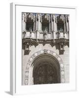 Ornate Gothic Style Entrance to the Tribune Tower, Chicago, Illinois, USA-Amanda Hall-Framed Photographic Print