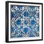 Ornate In Silver and Blue-Ellie Roberts-Framed Art Print