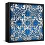 Ornate In Silver and Blue-Ellie Roberts-Framed Stretched Canvas