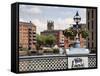 Ornate Lamp on Leeds Bridge, Leeds, West Yorkshire, Yorkshire, England, United Kingdom, Europe-Mark Sunderland-Framed Stretched Canvas