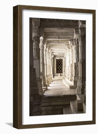 Ornate Marble Columns Of The Famous Jain Temple Ranakpur Located In Rural Rajasthan, India-Erik Kruthoff-Framed Photographic Print