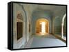 Ornate Passageway to Open Door, Samode Palace, Jaipur, Rajasthan State, India-Gavin Hellier-Framed Stretched Canvas