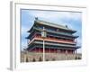 Ornate Traditional Chinese Zhengyangmen Gate Near Tiananmen Square in Central Beijing, China, Asia-Gavin Hellier-Framed Photographic Print
