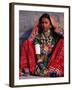 Ornately Dressed Megwar Tribe Woman Sits Next to Wall, Gujurat, India-Jaynes Gallery-Framed Premium Photographic Print