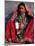 Ornately Dressed Megwar Tribe Woman Sits Next to Wall, Gujurat, India-Jaynes Gallery-Mounted Premium Photographic Print