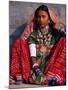 Ornately Dressed Megwar Tribe Woman Sits Next to Wall, Gujurat, India-Jaynes Gallery-Mounted Photographic Print