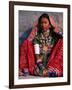 Ornately Dressed Megwar Tribe Woman Sits Next to Wall, Gujurat, India-Jaynes Gallery-Framed Photographic Print