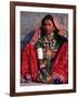 Ornately Dressed Megwar Tribe Woman Sits Next to Wall, Gujurat, India-Jaynes Gallery-Framed Photographic Print