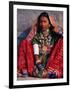 Ornately Dressed Megwar Tribe Woman Sits Next to Wall, Gujurat, India-Jaynes Gallery-Framed Photographic Print