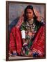 Ornately Dressed Megwar Tribe Woman Sits Next to Wall, Gujurat, India-Jaynes Gallery-Framed Photographic Print