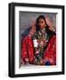 Ornately Dressed Megwar Tribe Woman Sits Next to Wall, Gujurat, India-Jaynes Gallery-Framed Premium Photographic Print