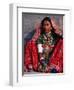 Ornately Dressed Megwar Tribe Woman Sits Next to Wall, Gujurat, India-Jaynes Gallery-Framed Premium Photographic Print