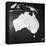 Orographical Map of Australia-null-Framed Stretched Canvas