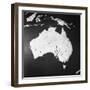 Orographical Map of Australia-null-Framed Premium Photographic Print