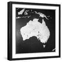 Orographical Map of Australia-null-Framed Premium Photographic Print