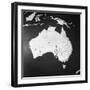 Orographical Map of Australia-null-Framed Premium Photographic Print