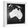 Orographical Map of Australia-null-Framed Premium Photographic Print