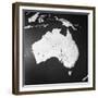 Orographical Map of Australia-null-Framed Photographic Print