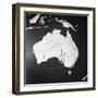 Orographical Map of Australia-null-Framed Photographic Print