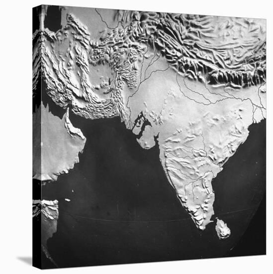 Orographical Map of India and Afghanistan-null-Stretched Canvas