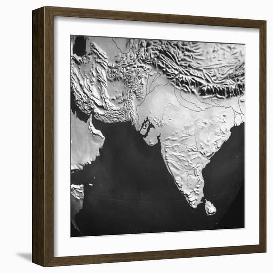 Orographical Map of India and Afghanistan-null-Framed Photographic Print